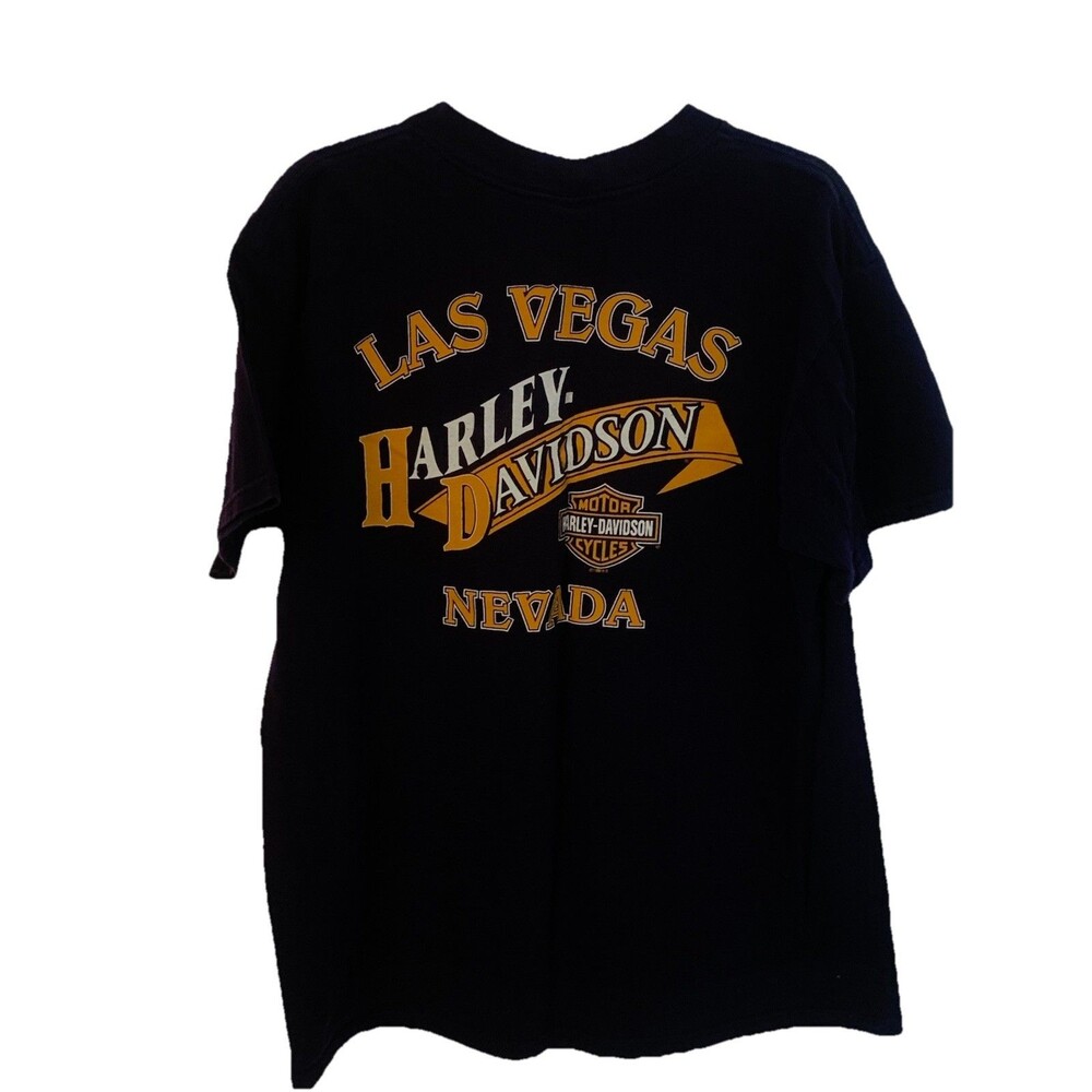Vintage Harley Davidson Las Vegas Nevada Mens T Shirt Size XL Black/Purple Biker